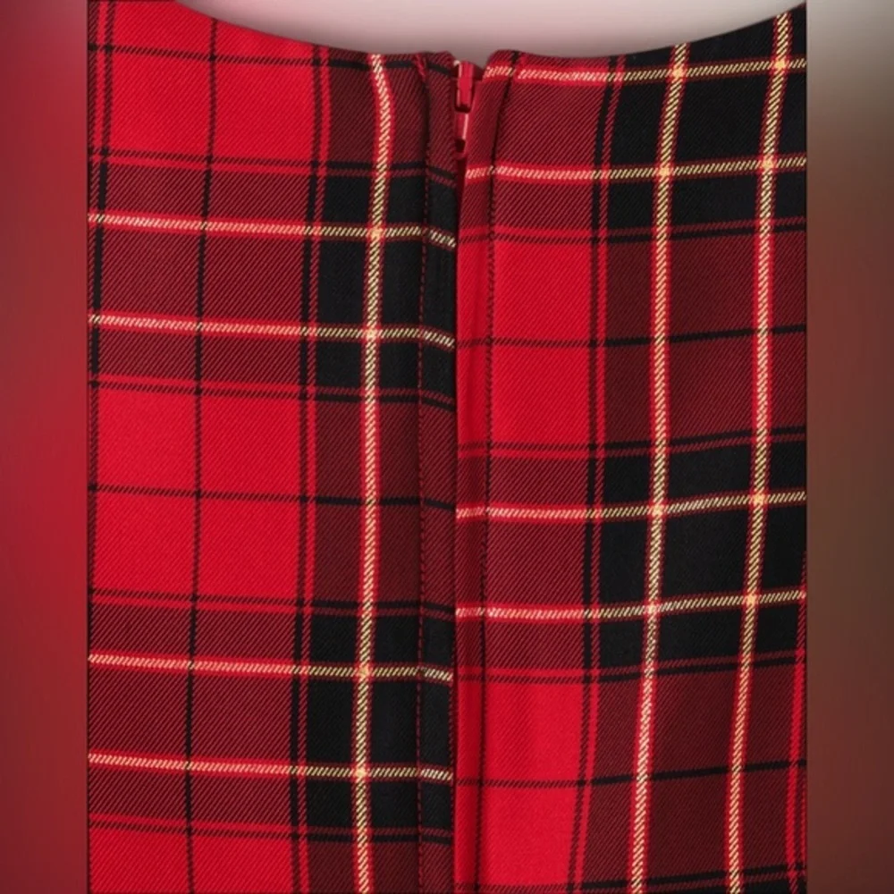 NWT! Girls Matching Family‎ Plaid Tiered Dress - Classicred